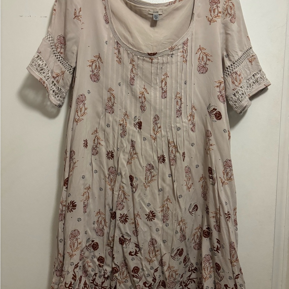Ecote Beige Floral Mini Dress